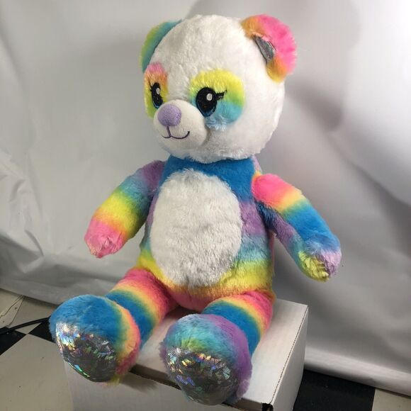 Build-A-Bear Rainbow Friends Panda Plush Stuffed Animal Glitter Sparkle BAB - Picture 2 of 8